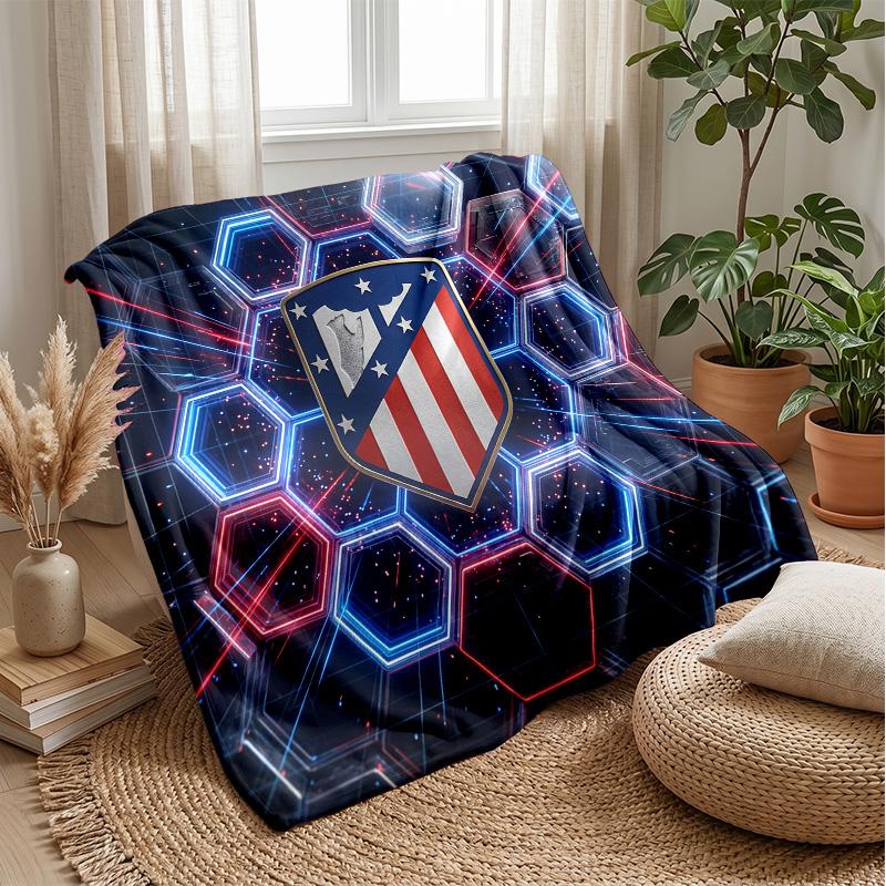 Atletico Madrid Theme blanket Soft Flannel Blanket Plush Throw Blanket Cozy Sofa Bed Blanket for Home Decor