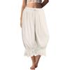 Damen Spitzenbesetzte Lange Rüschen Vintage Weitbein Hose Sommer Strand Reise Urlaubshose