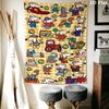 Maisy Mouse Wall Tapestry Aesthetic Wall Hanging Printed Fabric Blanket Decorative Tapestries for Bedroom Living Room Home Decor
