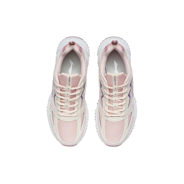 New LiNing Coverage Thermal Slip Resistant Low Top Skateboard Shoes Women's Light Gray Pink ARLQ004-6