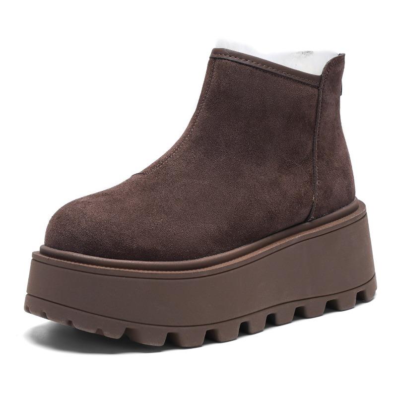 

Autumn and winter thick-soled short boots women s warm and velvet muffin-soled snow boots versatile height-increasing casual non-slip women s shoes 39