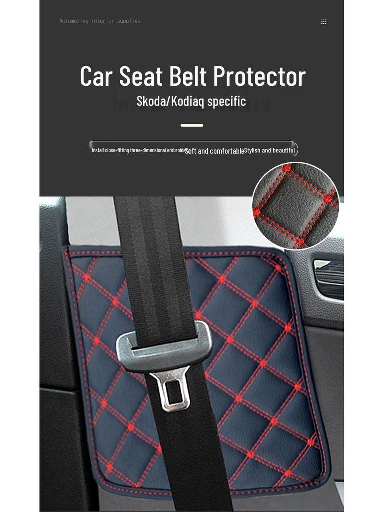 Skoda Kodiaq Seat Belt Pads - Anti-Scratch Car Interior Accessories