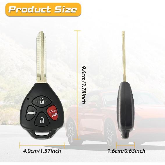 Key Fob Replacement for Toyota Camry Corolla HYQ12BBY H Chip 4D67 315MHz Remote Key 2007-2011 Camry 2009-2010 Corolla – Must Match Original Key