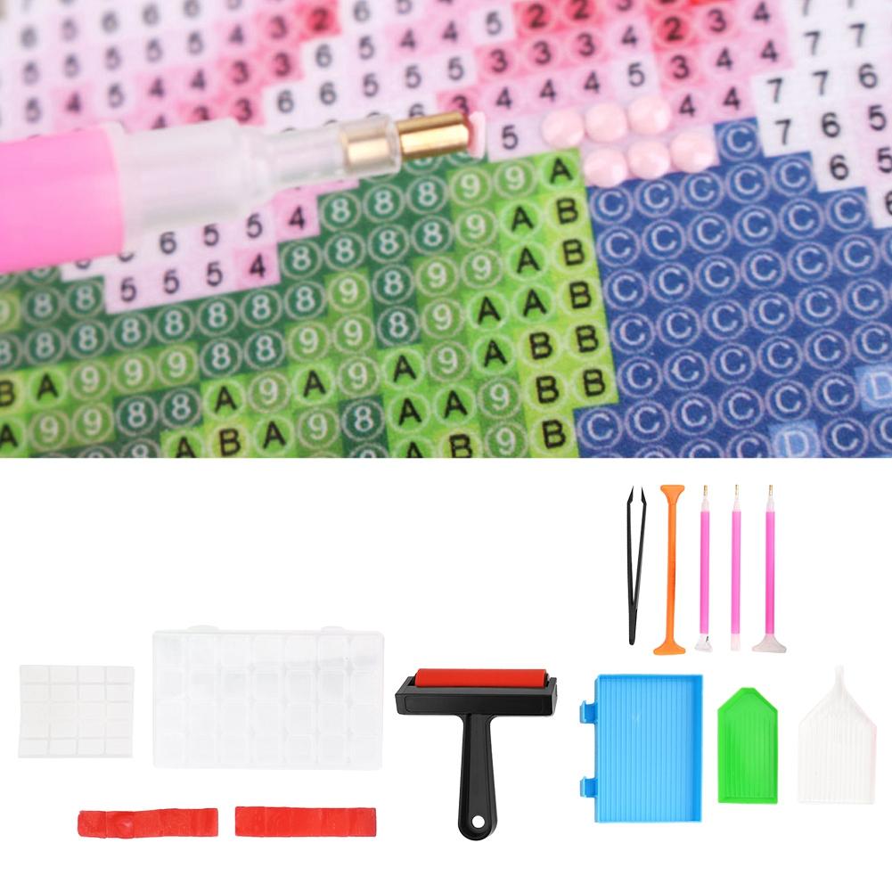 22Pcs Drill Painting Tool Kit DIY Accessories Set Roller Storage Box for Adult Kid DIY Use