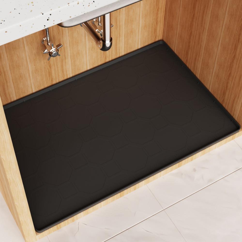 34" x 22" Under Sink Mat Silicone Sink Tray Multi-functional Pet Feeding Mat  for Kitchen Bathroom