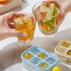6 Compartments Ice Cube Maker, Ice Cube Mold with Sealed Flip Cover, Easy Demolding Food Grade Stackable Design Ice Tray