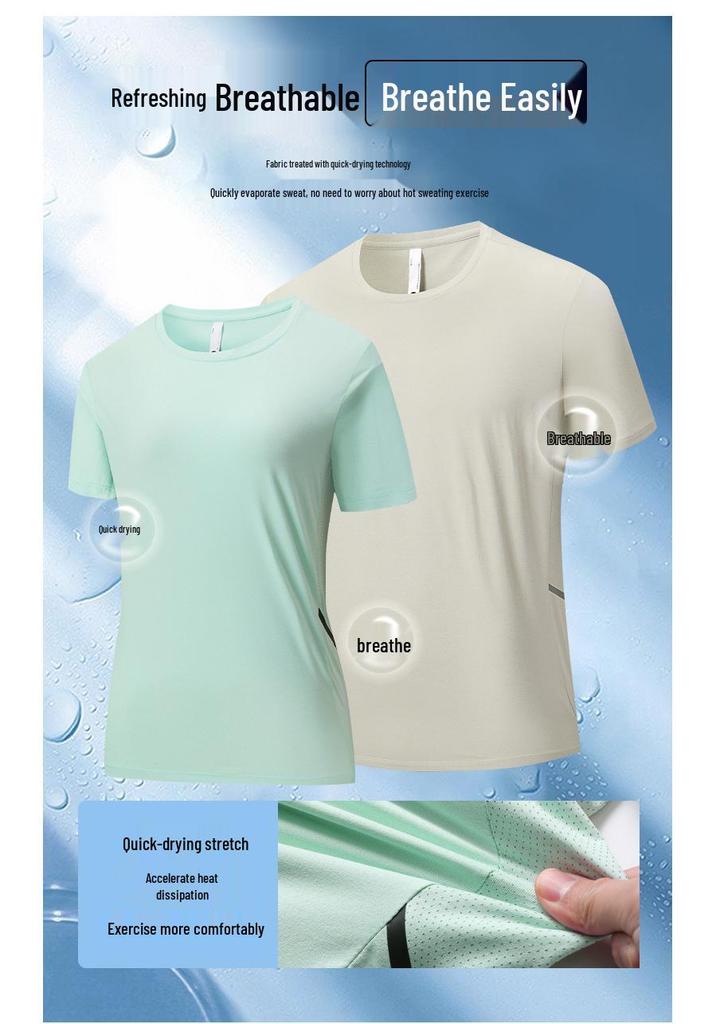 Ice Silk Breathable Unisex Half-Sleeve Quick-Dry Summer T-Shirt