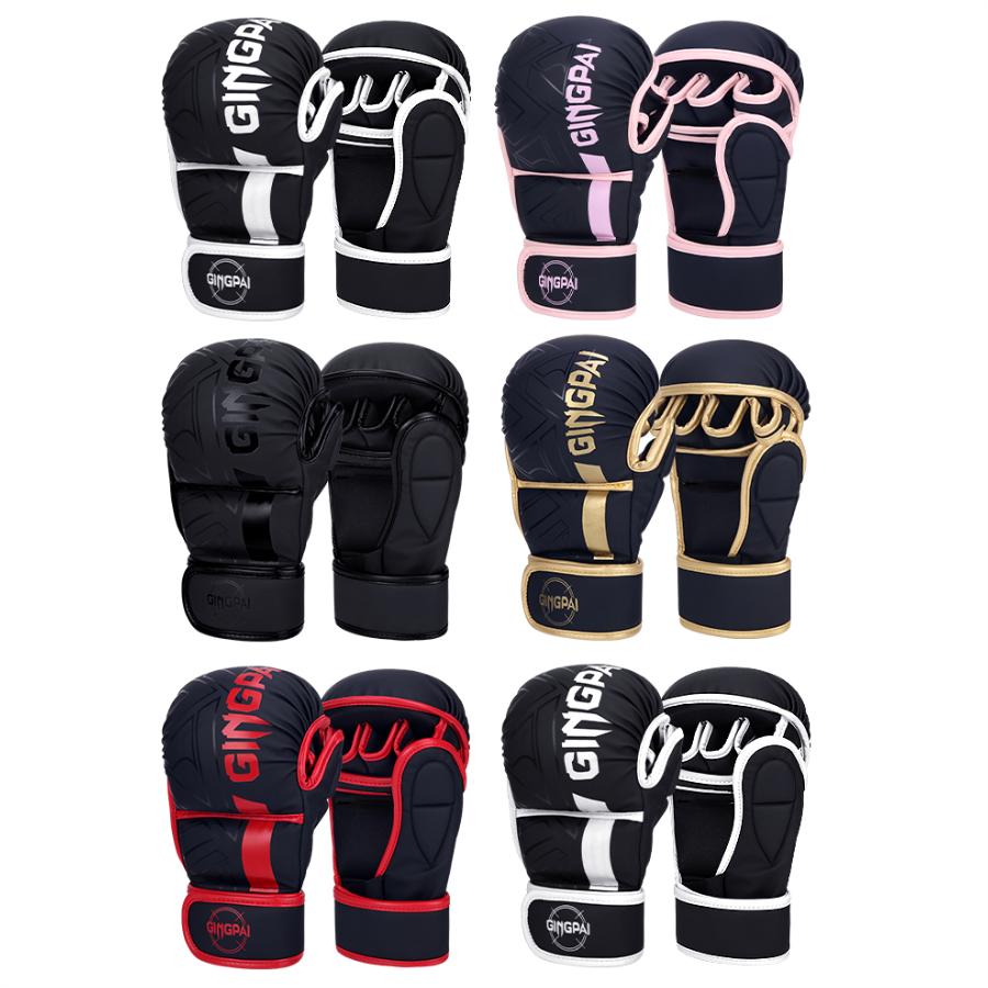 Professional Mma Boxing Gloves Half Finger Sandbag Karate Muay Thai Training Gloves Men Women Thickened Boxing Equipment