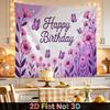 Party Backdrop Birthday Floral Purple Photo Booth Background Front Door Decor