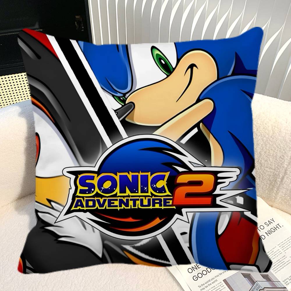 SSonic The HHedgehog Pillow Case Square Pillow Bedroom Sofa Leisure Comfort Cushion Car Home Decoration