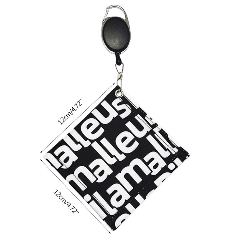 Golf Towel Golf Ball Club for Head Cleaner Golf Ball Waterproof Cleaning Towel Square Mini for w/ Retractable Keychain B