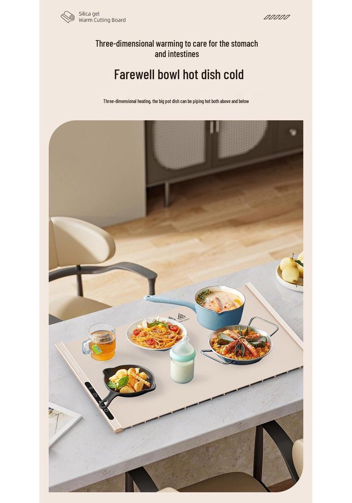 Foldable Silicone Food Warmer Mat for Home Use