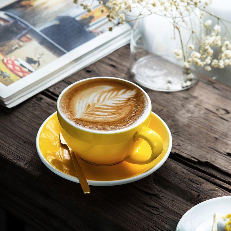 Barista empfiehlt Keramik Kaffeetasse und Untertasse Set 3. Generation verdickt caboo latte professionelle Latte Art Tasse 350