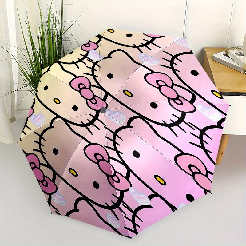 

Hello Kitty,Pastel Gradient Automatic Umbrella-Foldable, Durable 8-Bone Design, Compact and Stylish, Great for Camping, Halloween, Christmas