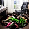 1pc Neon Wolf Head Chair Carpet for Office, Round Non Slip Durable Large Size Office Carpet, Suitable for Office