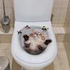 Funny 3D Cat Toilet Stickers DIY Water Resistant Wall Toilet Toilet Seat Sticker Decals Sticker F5T3