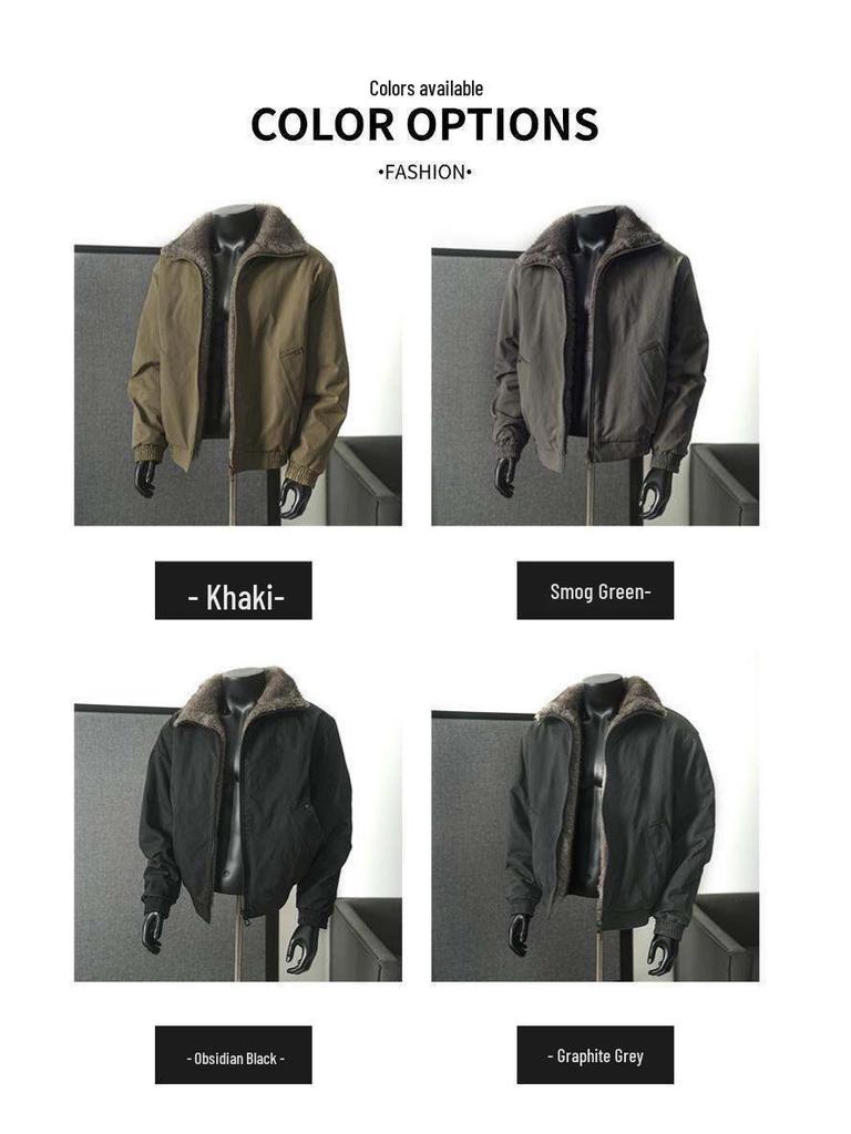 Reversible Golden Eagle Thick Stand-Collar Cotton Jacket - Trendy, Warm, Unisex Winter Coat