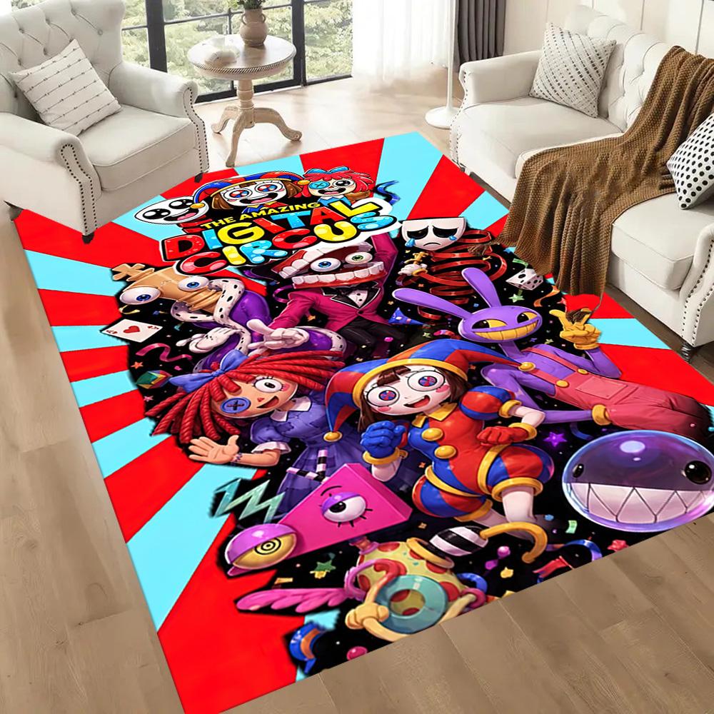 Digital Circus Floor Mat Design For Dormitory Hallway Game Room Playrooms Antislip Carpet Decorate Offices Gift For Festivals