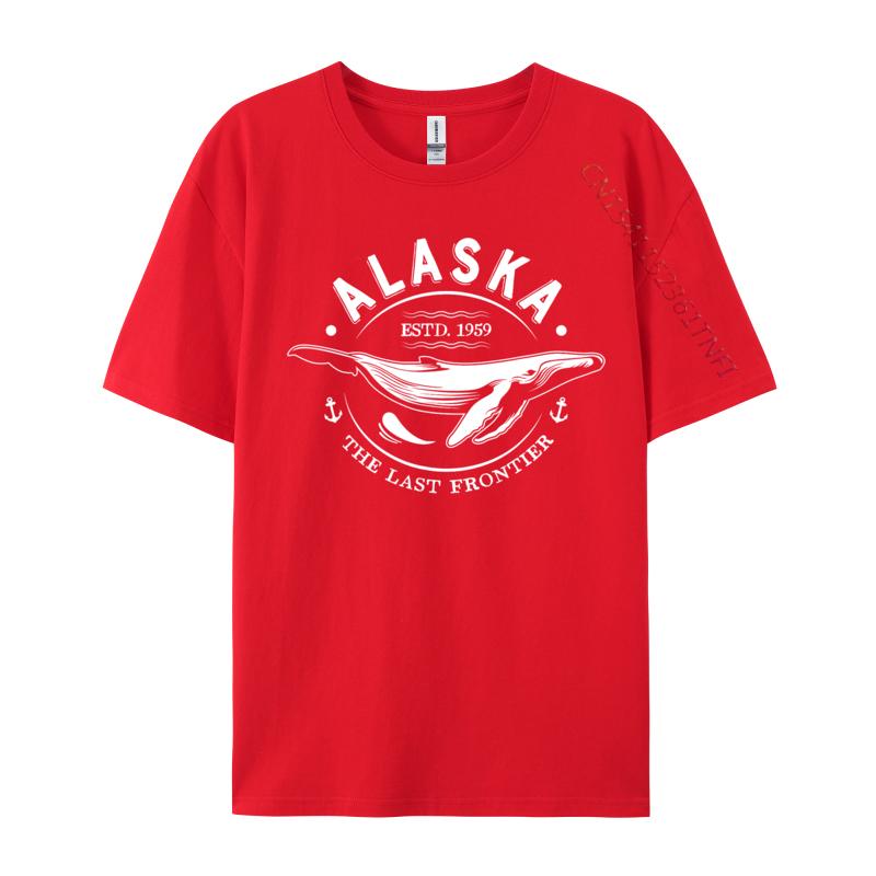 Normal T-shirts Alaska The Last Frontier Whale Home Cruise Vintage Design Custom T-Shirt For Men Premium Cotton Autumn Tops Tees
