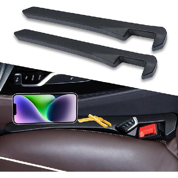 2 Pack Car Seat Gap Filler, Universal for Car SUV, Truck to Fill The Gap Between Seat and Console Crevice Blocker Stop Things from Dropping Black