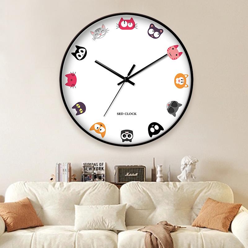 Relógio de Gato Decoração de Sala de Estar Relógio de Parede Personalizado Criativo Simples