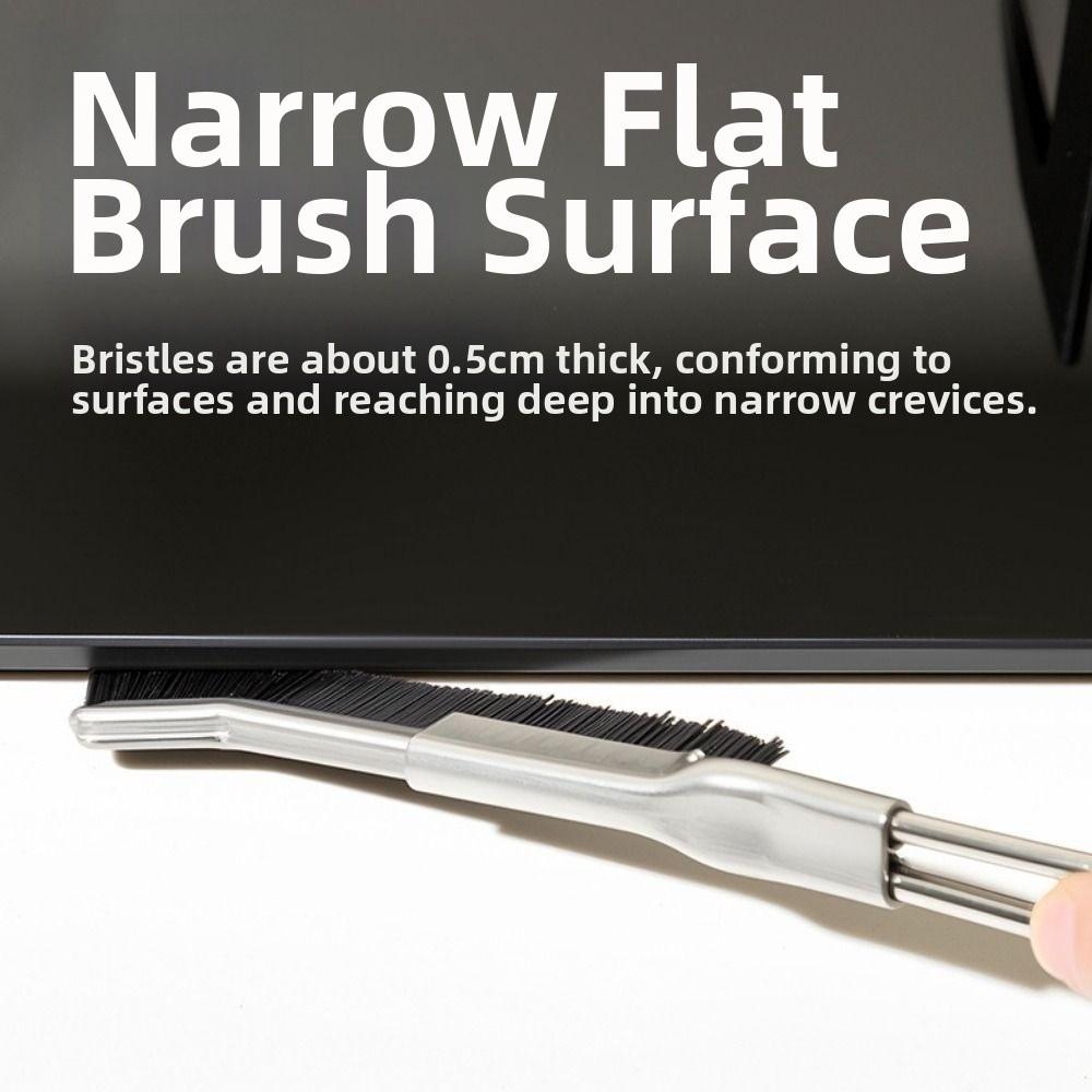 Multifunctional Crevice Cleaning Brush Stainless Steel Hard Bristle Corner Cleaning Brush Gap Scrub Brush