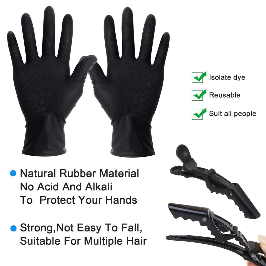 15 Pcs Hair Dye Coloring Kit, Hair Coloring Dyeing Bleaching DIY Salon Tool, Hair Tinting Bowl/Dye Brush/Mixing Spoon/Ear Cover/Gloves/Tint Comb Hair