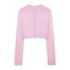 Spring 2025 Women’s Slim Fit Letter Patchwork Round Neck Knitted Cardigan