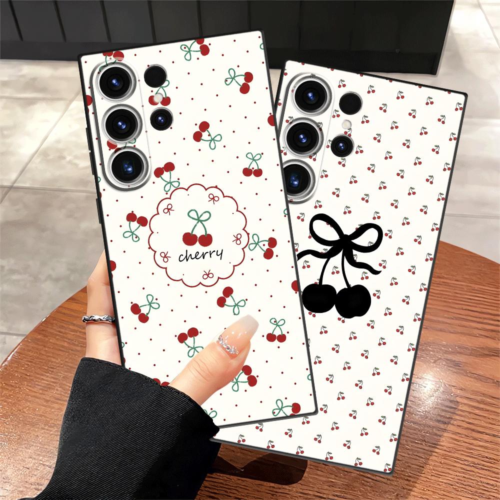 Funda Phone Cover Case for Samsung Galaxy S26 Ultra S20 Ultra S21 FE S23 S24 S25 Plus S10 S9 Note 20 8 9 10 Cartoon Cherry
