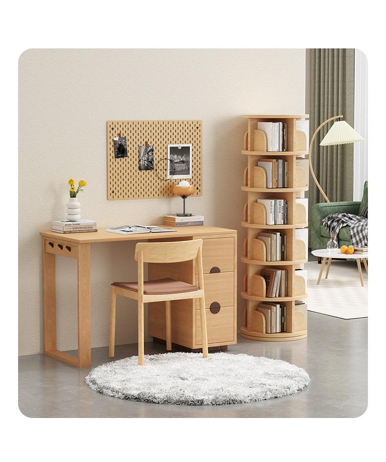 Drehbarer Bücherregalschrank aus Massivholz: Wandmontierbar, Einfache Aufbewahrung für Studenten und Kinder im Wohnzimmer