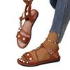 Sandals women's new summer non-slip flat bottom versatile handmade beaded flat bottom sandals