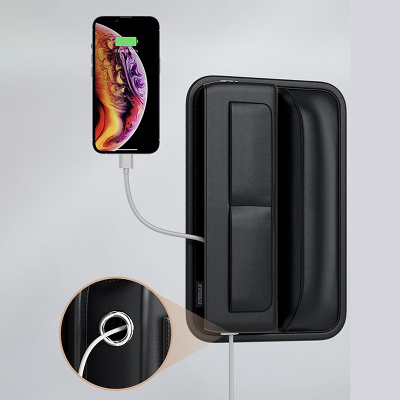 PU Leather Car Organizer Console Seat Crevice Storage Box Slit Gap Filler w/Charging Cable Hole Car Stowing Tidying