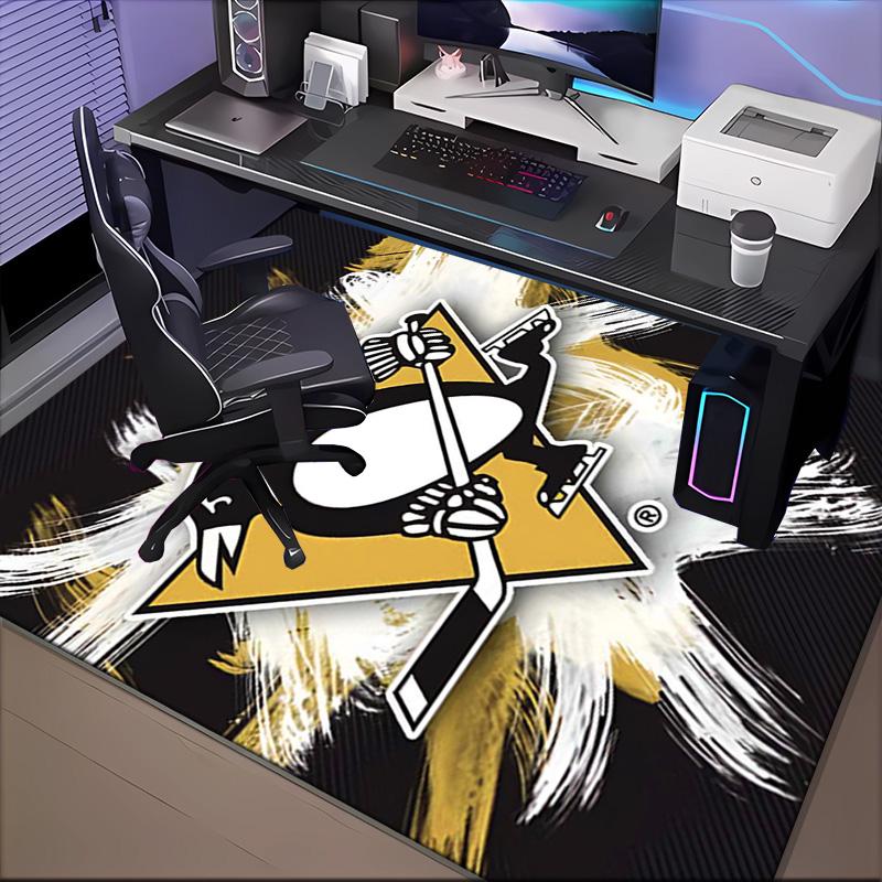 Penguins Heart Logo Art Floor Mat for Living Room, Game Rooms, Office, Bedroom, Office Floor Mat Playful Design, Christmas fan gifts
