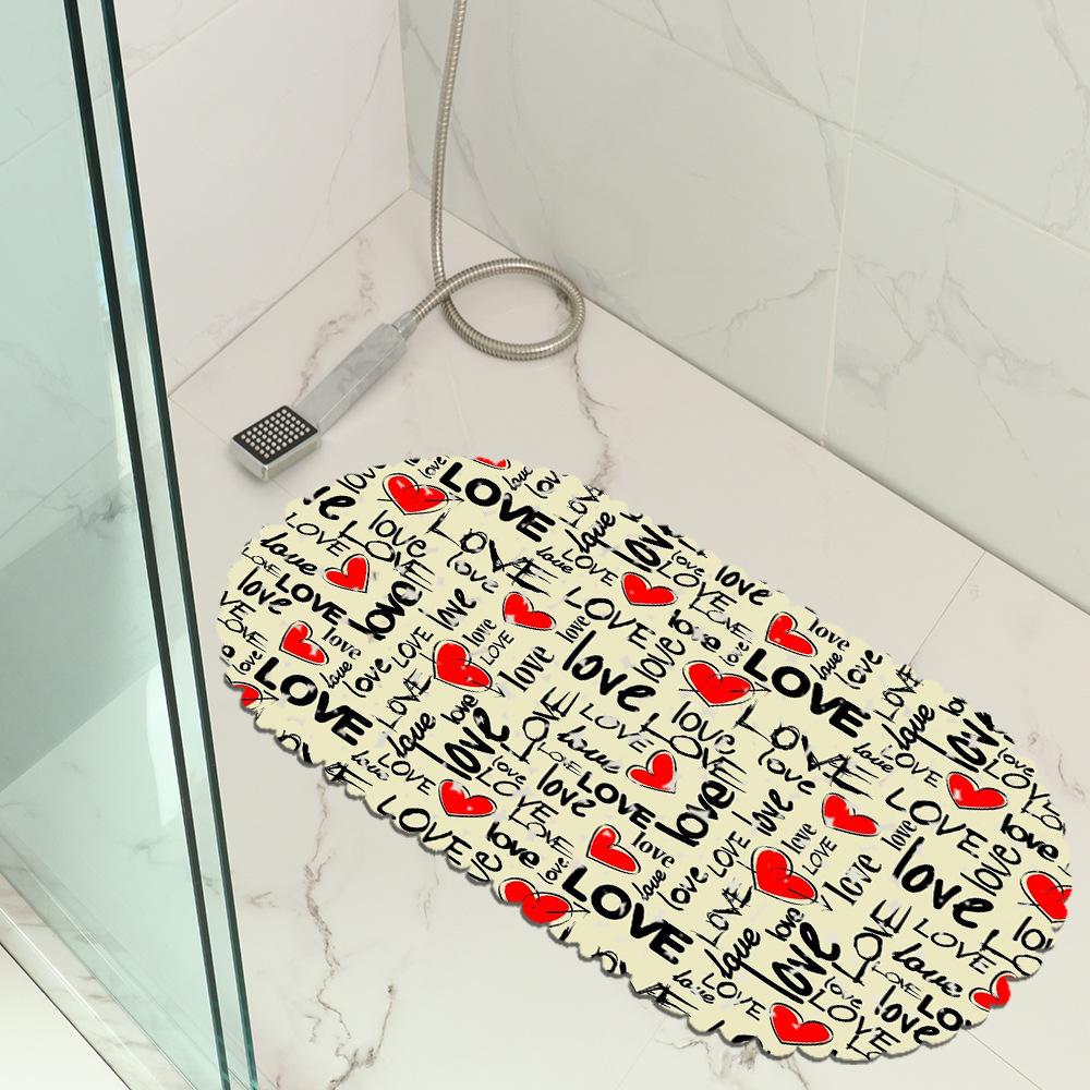 

Love Map Pvc Shower Bathroom Mat Bath Non-Slip Mat Hotel Floor Mat Bathtub Foot Mat Suction Cup Mat 35*70CM