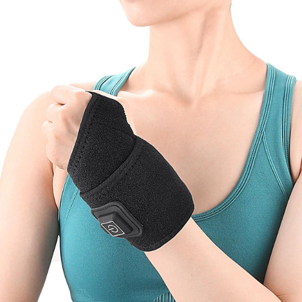Heated Wrist Brace USB 3 Temperature Control Hook and Loop Wrist Heating Pad Wrap for Elbows Hand Ankles