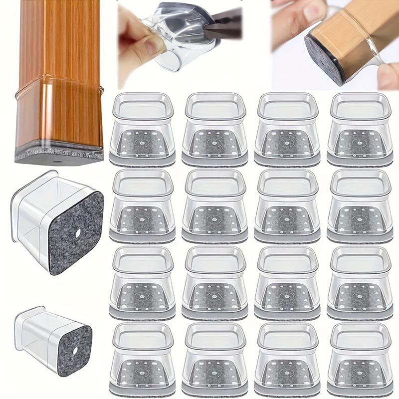 

16pcs Gray Chair Leg Protectors-Suitable for Silicone Hardwood Floor Protectors Concealed Design For Silent Noise Reduction S