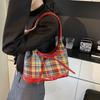Fashion Butterfly Bow Decoration Checkered Pattern Women Shoulder Bag For Daily Casual Women