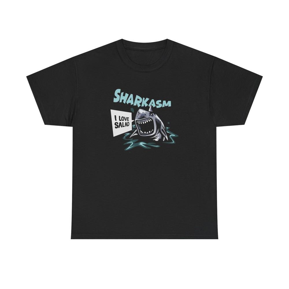Sharkasm Funny Great White Graphic TShirt Comfy Cotton Tee Brand NEW Unisex T-Shirt XL