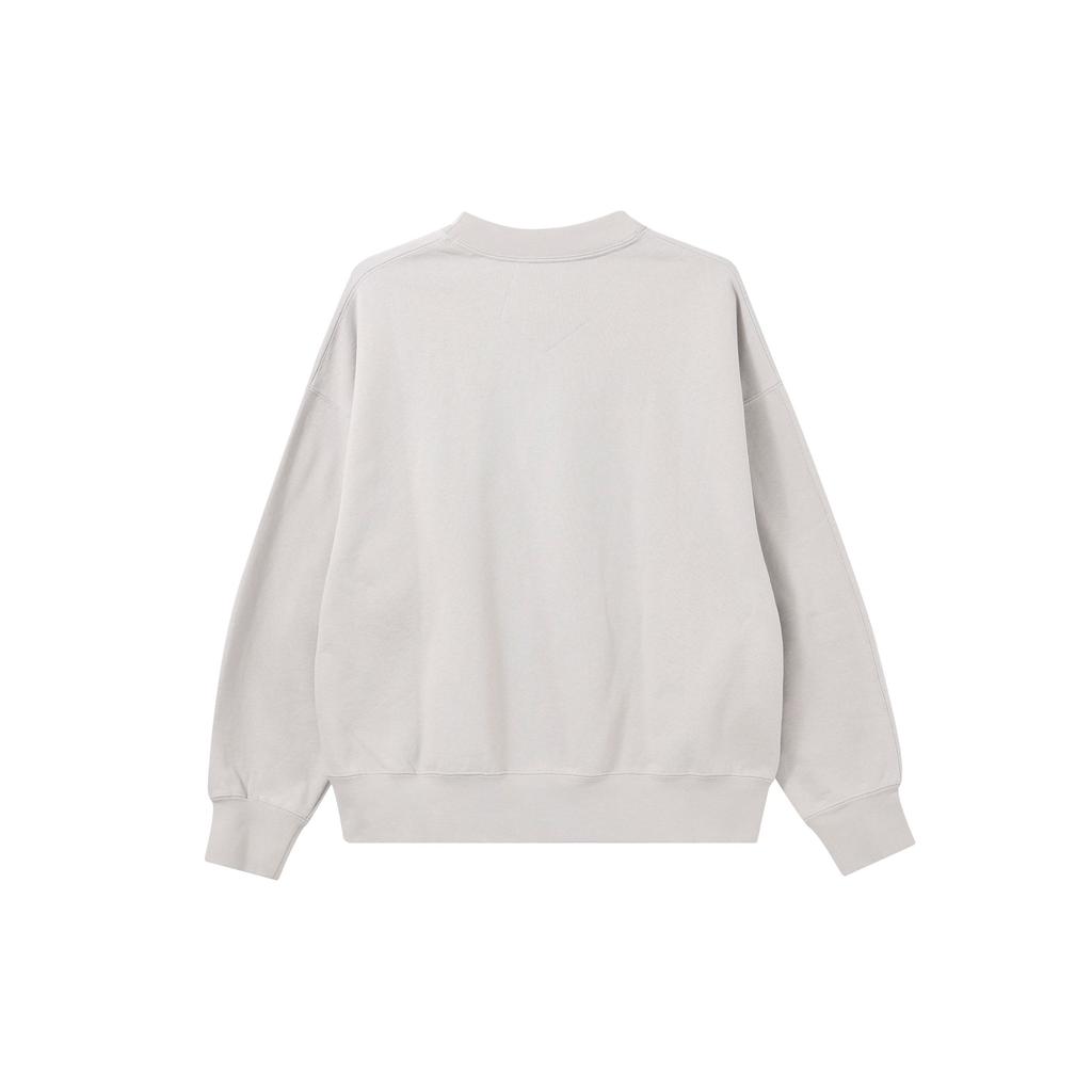 Jordan Essentials Fleece Crew Loose Pullover Sweatshirt Women Tops Light-Iron-Ore DM5190-012