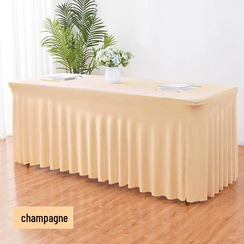 Elastic Table Cover for Wedding Banquet, 6FT Rectangular Skirt, Hotel Party