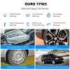 Dispositivo de alarma de presión de neumáticos para automóvil con sistema TPMS solar, pantalla digital colorida y 4 sensores externos, advertencia de temperatura y presión de neumáticos