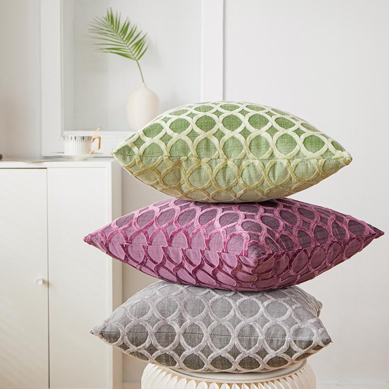 Distribuție Pernă de Spate pentru Sofaua cu Fermoar din Catifea Tăiată, Dimensiune 45x45, Pernă cu Miez, Mobilier de Casă Second-hand