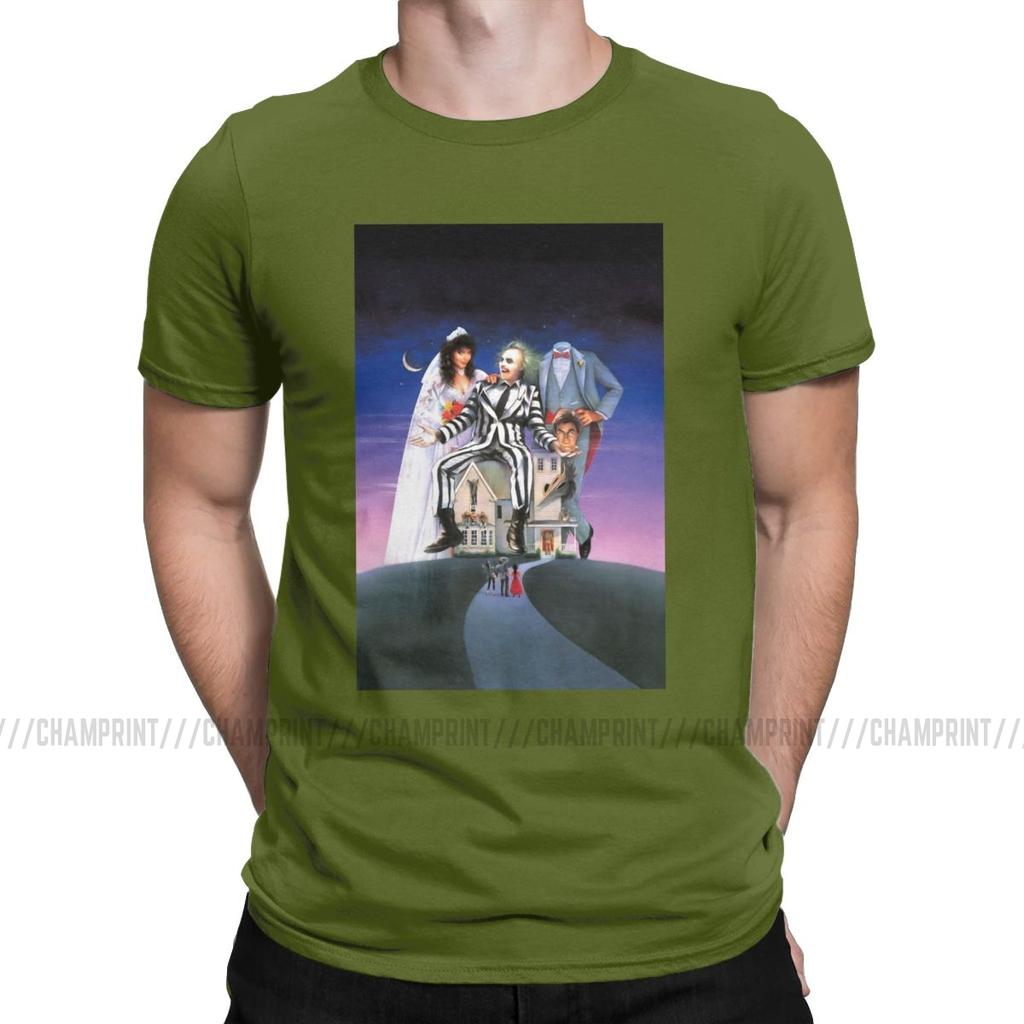 Beetlejuice Movie Poster Men T Shirts Horror Casual Tee Shirt Short Sleeve Crew Neck T Shirt