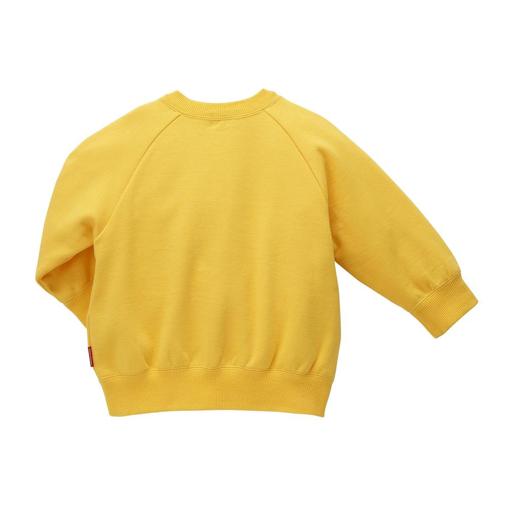Long One Made in Going to Yellow [MIKI HOUSE] Sweatshirt, Sleeve, Logo, Plain, Point, Japan, Boys, Girls, Babies, Kids, Children's Clothing,