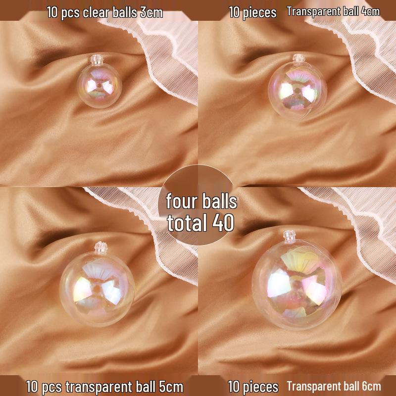 50-Piece Iridescent Wishing Balls: Colorful Transparent Cake Decorations for Birthdays