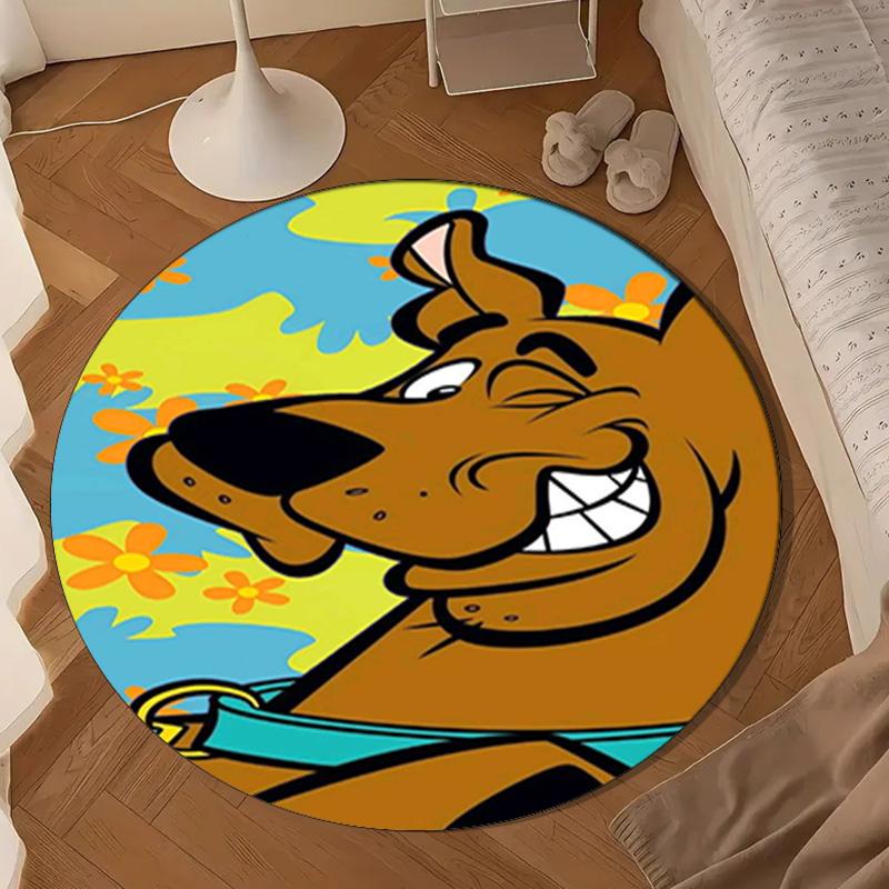 Scoo-dog Adventure Round Rug for Livingroom,Bedroom, Palyroom, Chair Rug, Area Rug, Circle Carpet, Large Size Fan Christmas Gift