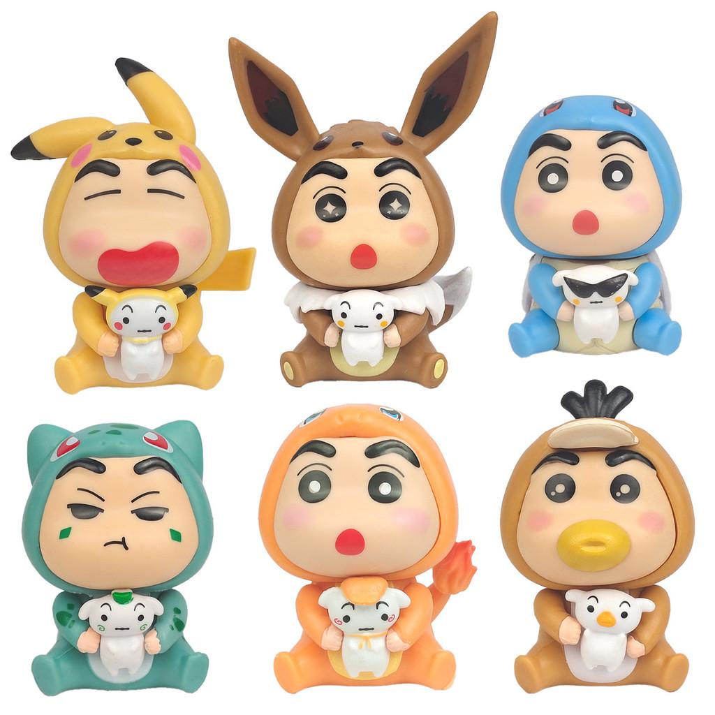 Crayon Shinchan Cosplay Pikachu Pvc Figurine With Collectible Toy For Kids And Fans