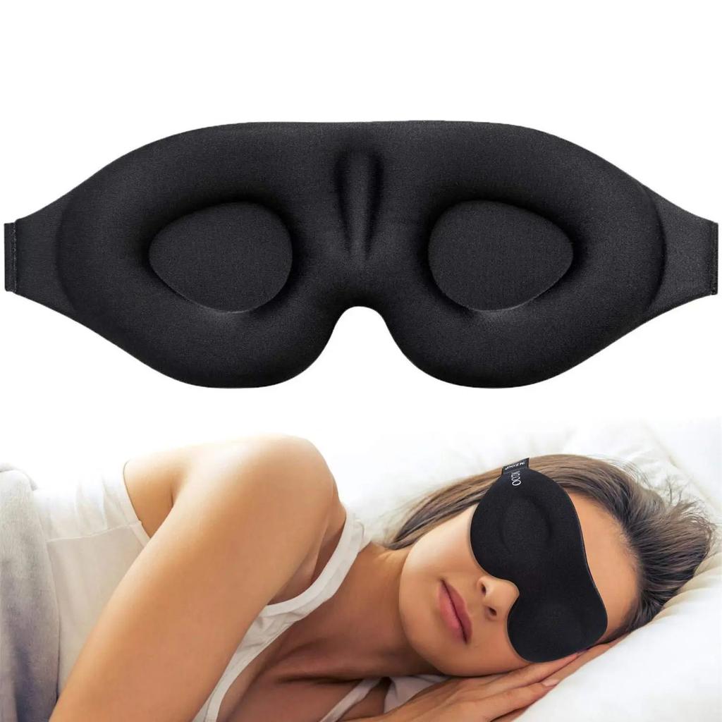 Maska na oči na spaní 3D konturovaný pohár Zavázaný obličej Konkávní tvarovaná maska ​​na noční spánek Blokování světla pro ženy Muži