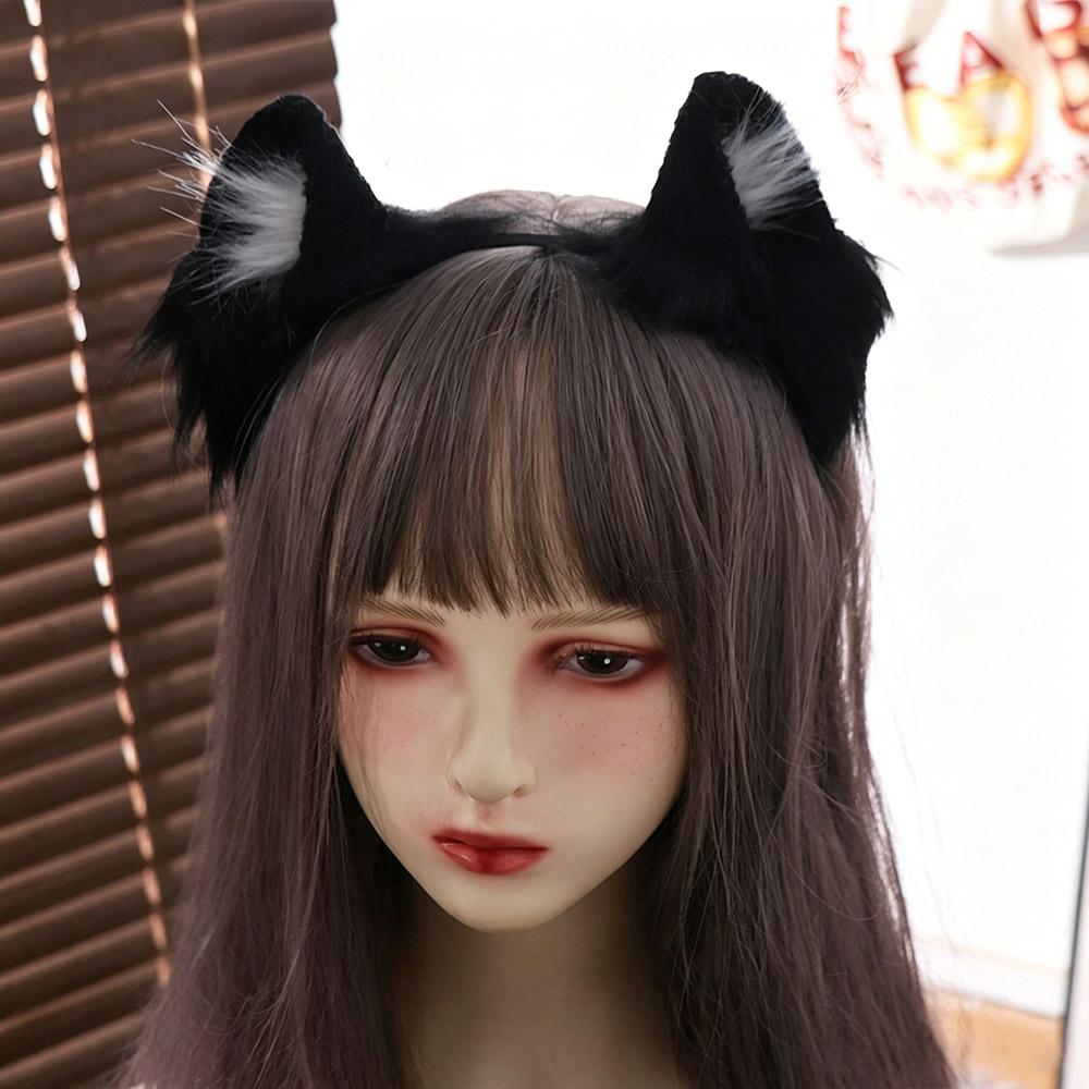 Lolita Cosplay Headwear Jk Plush Hair Band Cute Cat Ears Headband  Female Hair Accessories