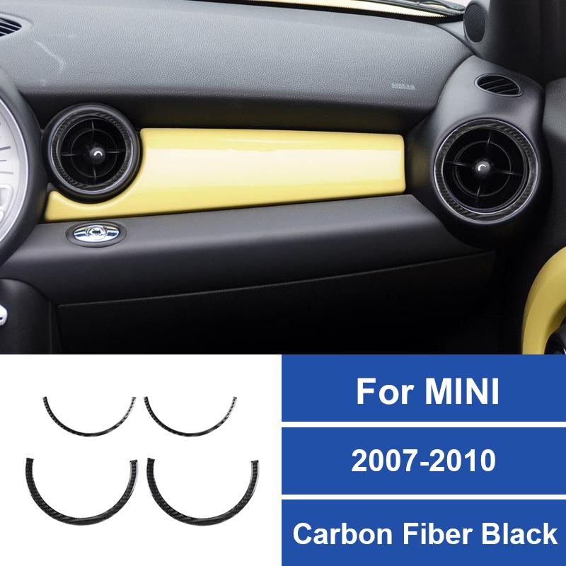 Car Interior speedometer radio air vents Panel Real Carbon Fiber Sticker For mini cooper R56 -R57 2007-2010 Accessories Set. чёрный